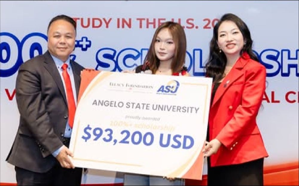 A USD 93,200 scholarship from Angelo State University awarded to an Ellacy student